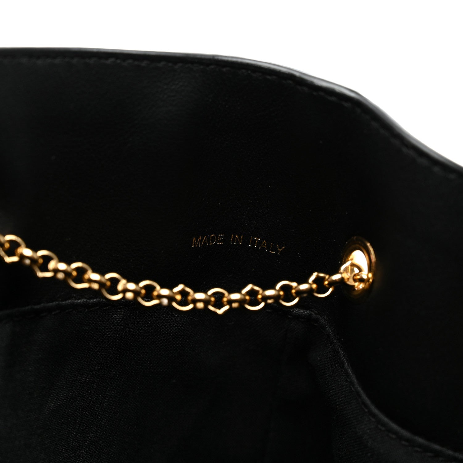 Fendi Vitello Grace King Karligraphy Chain Bucket Bag Black Bisquit 7 of 12
