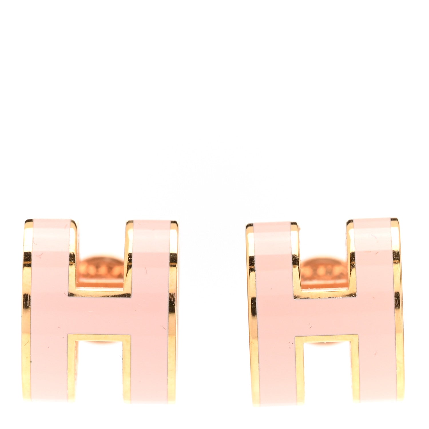 Hermes Rose Gold Lacquered Pop H Earrings Rose Dragee 1 of 6