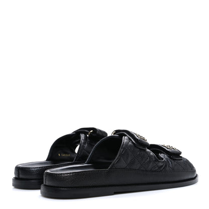 Chanel Grained Calfskin Velcro Dad Sandals 42 Black 5 of 11