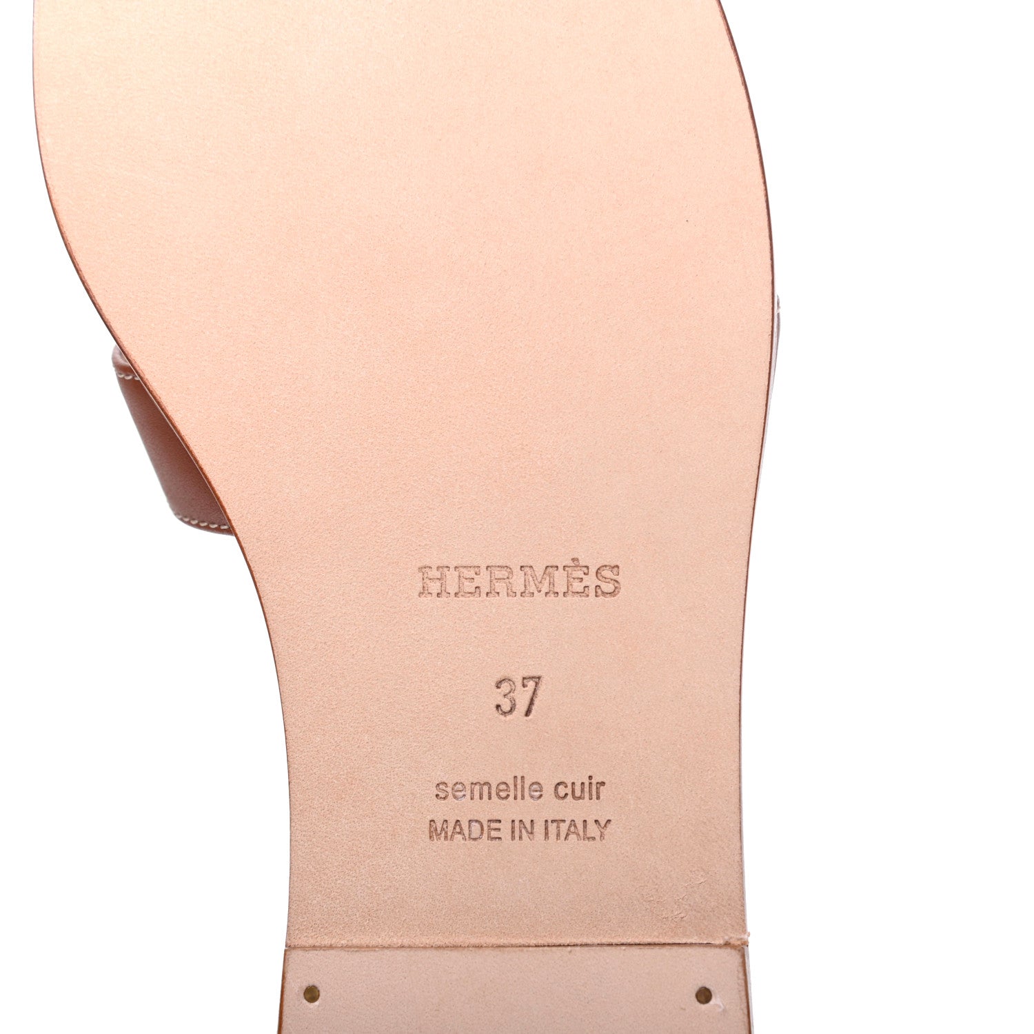 Hermes Box Calfskin Oran Sandals 37 Gold 6 of 9