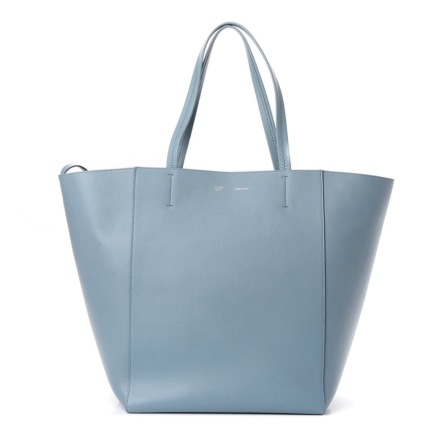 Grained Calfskin Large Horizontal Cabas Phantom Baby Blue