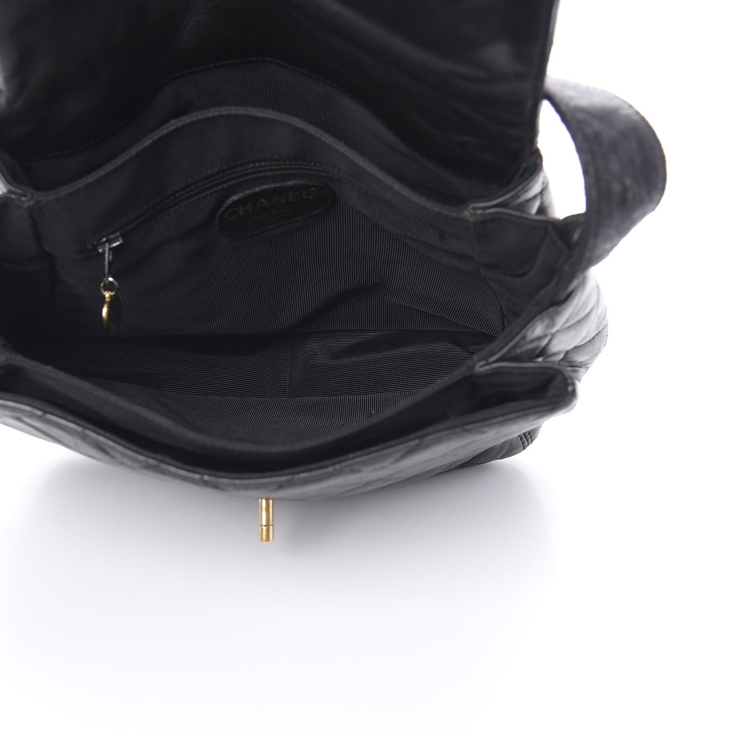 Lambskin Quilted Flap Shoulder Bag Black