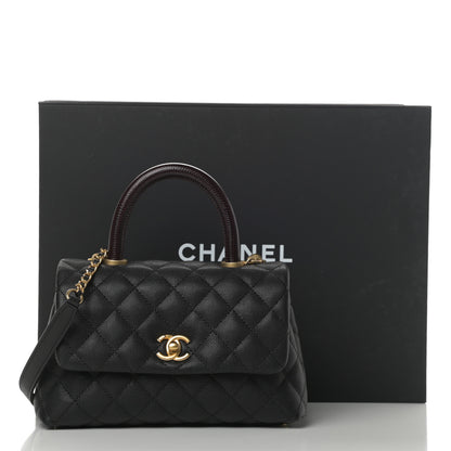 Chanel Caviar Lizard Quilted Mini Coco Handle Flap Black 11 of 11