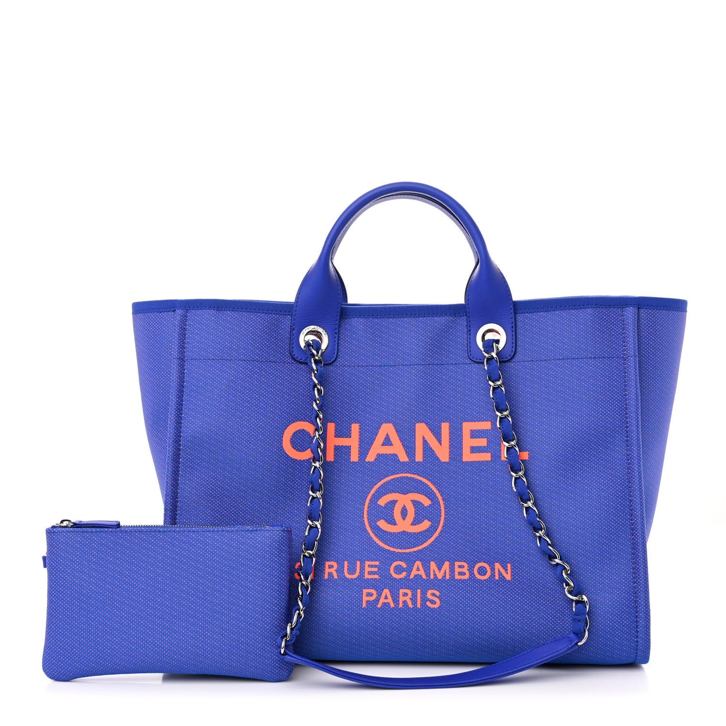 Mixed Fibers Medium Deauville Tote Blue Orange