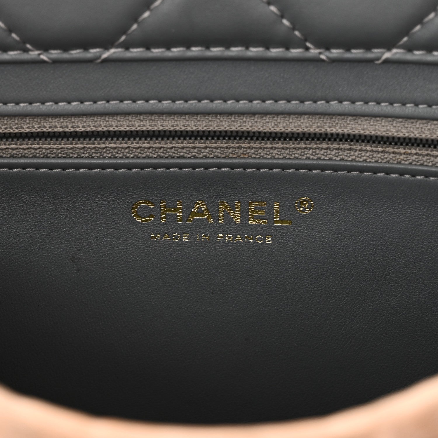 Chanel Shearling Sheepskin Single Flap Gray Pink Beige 6 of 13