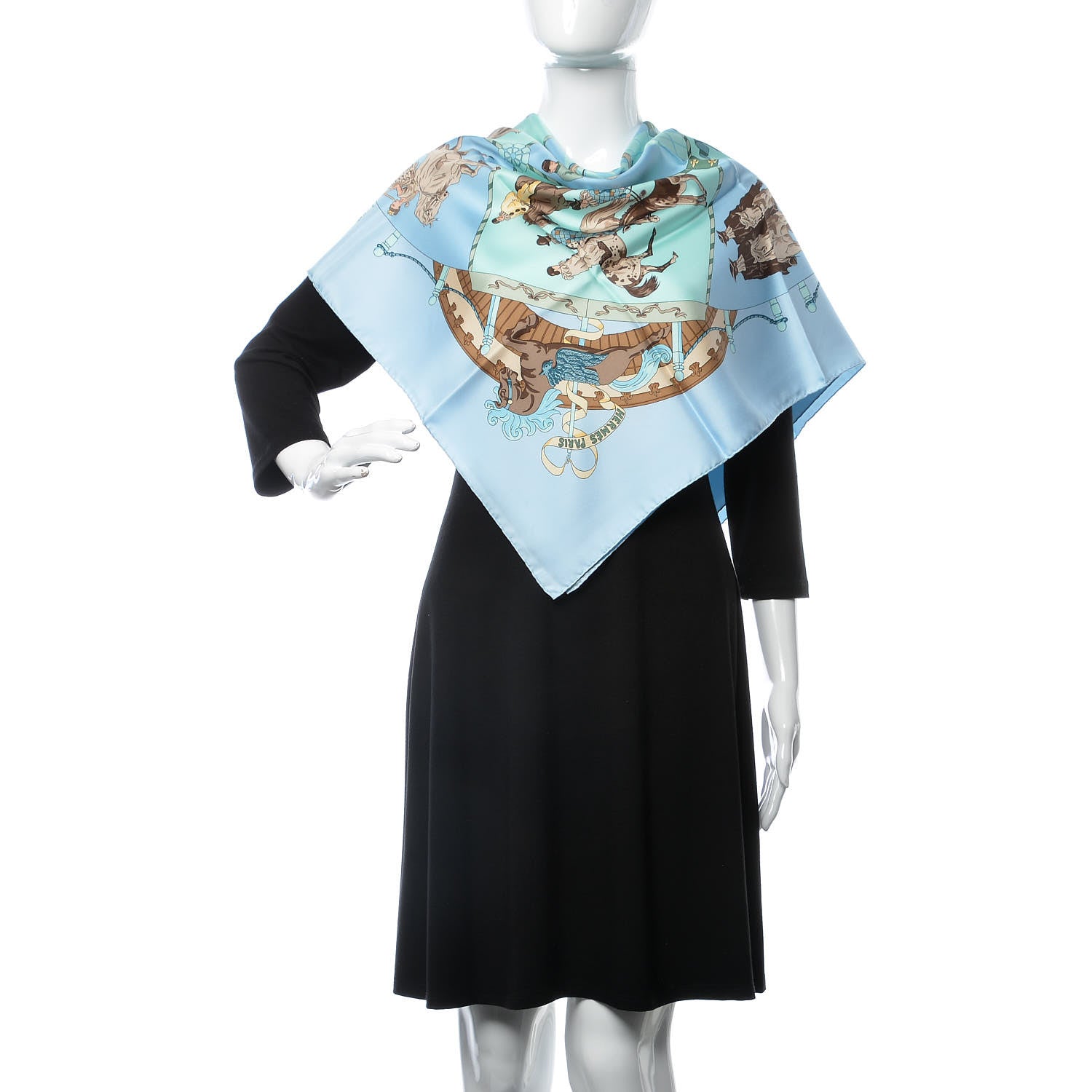 Hermes Silk Musee Vivant du Cheval Chantilly 90 Scarf 2 of 8