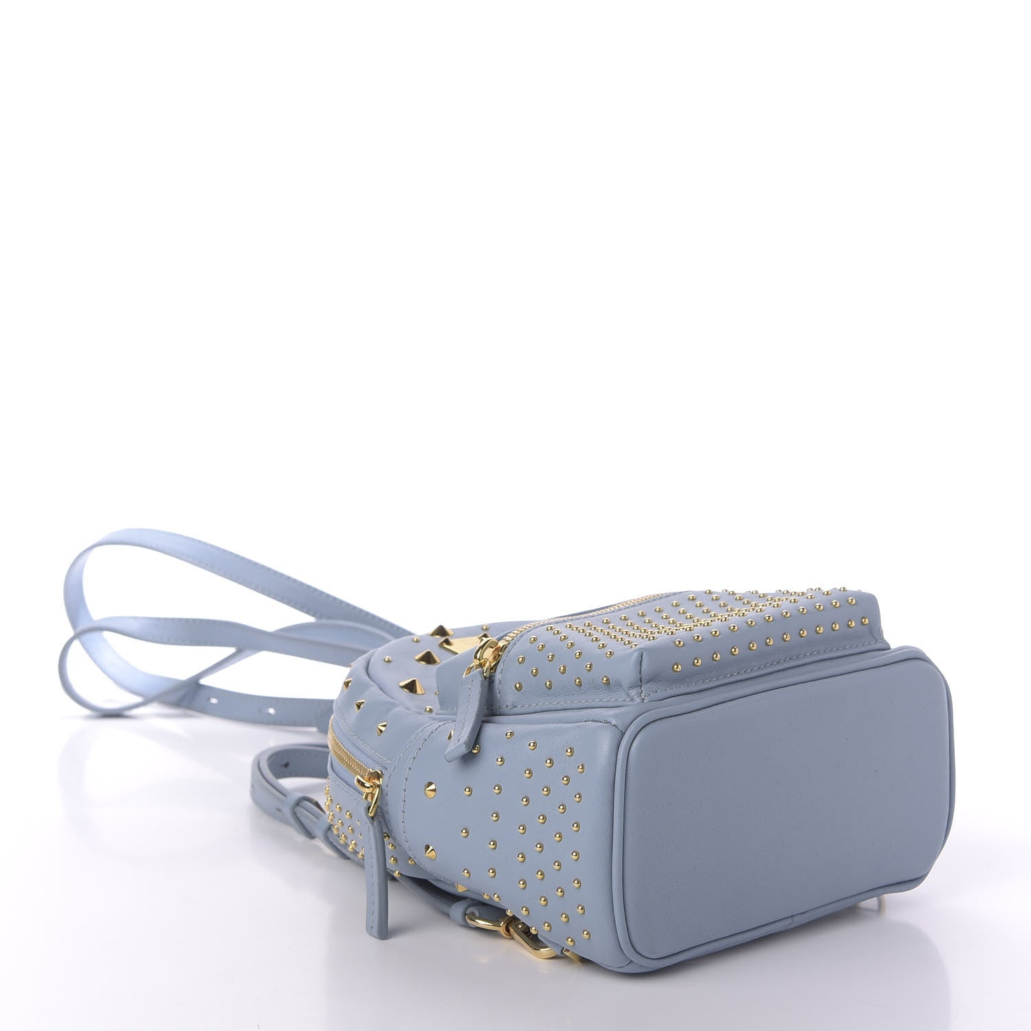 MCM Calfskin Studded Stark X-Mini Bebe Boo Backpack Sky Blue 4 of 7