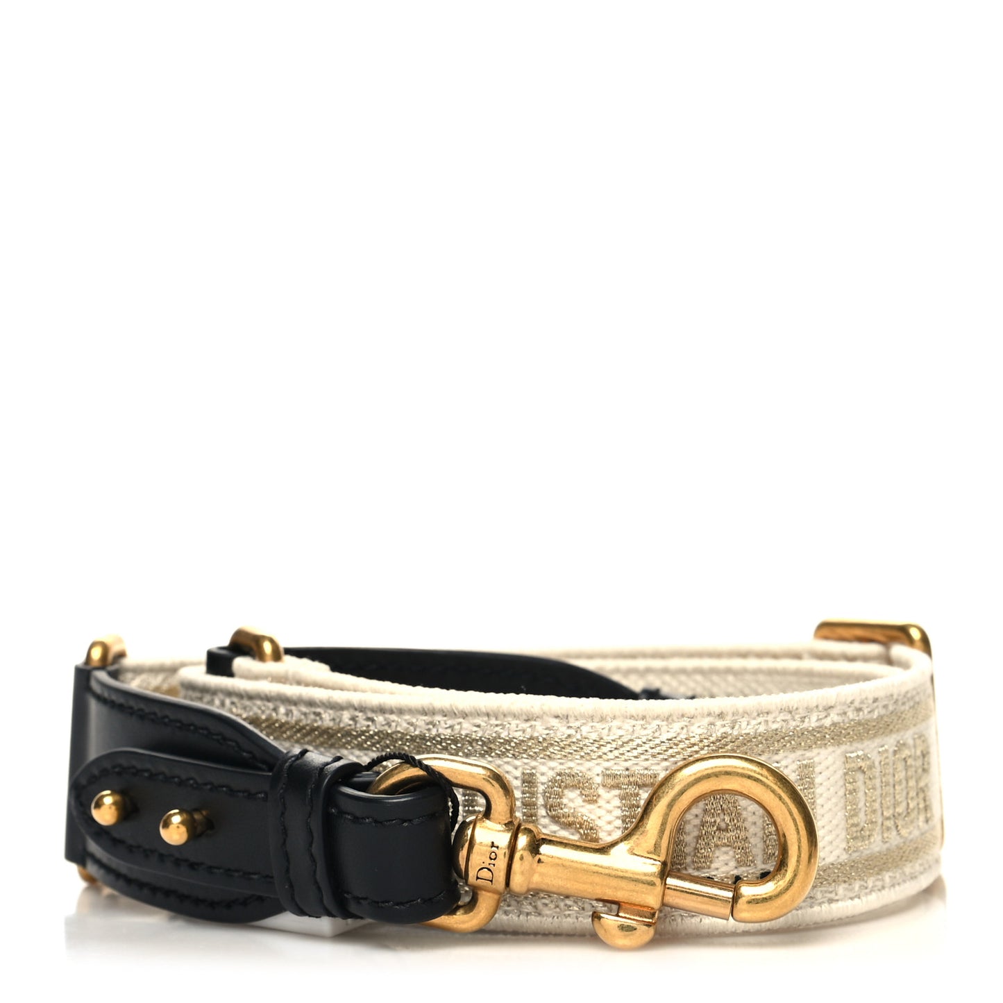 Canvas Embroidered Shoulder Strap Beige
