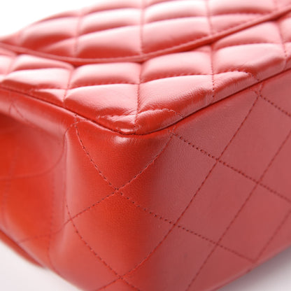 Chanel Lambskin Quilted Jumbo Double Flap Red 10 of 13