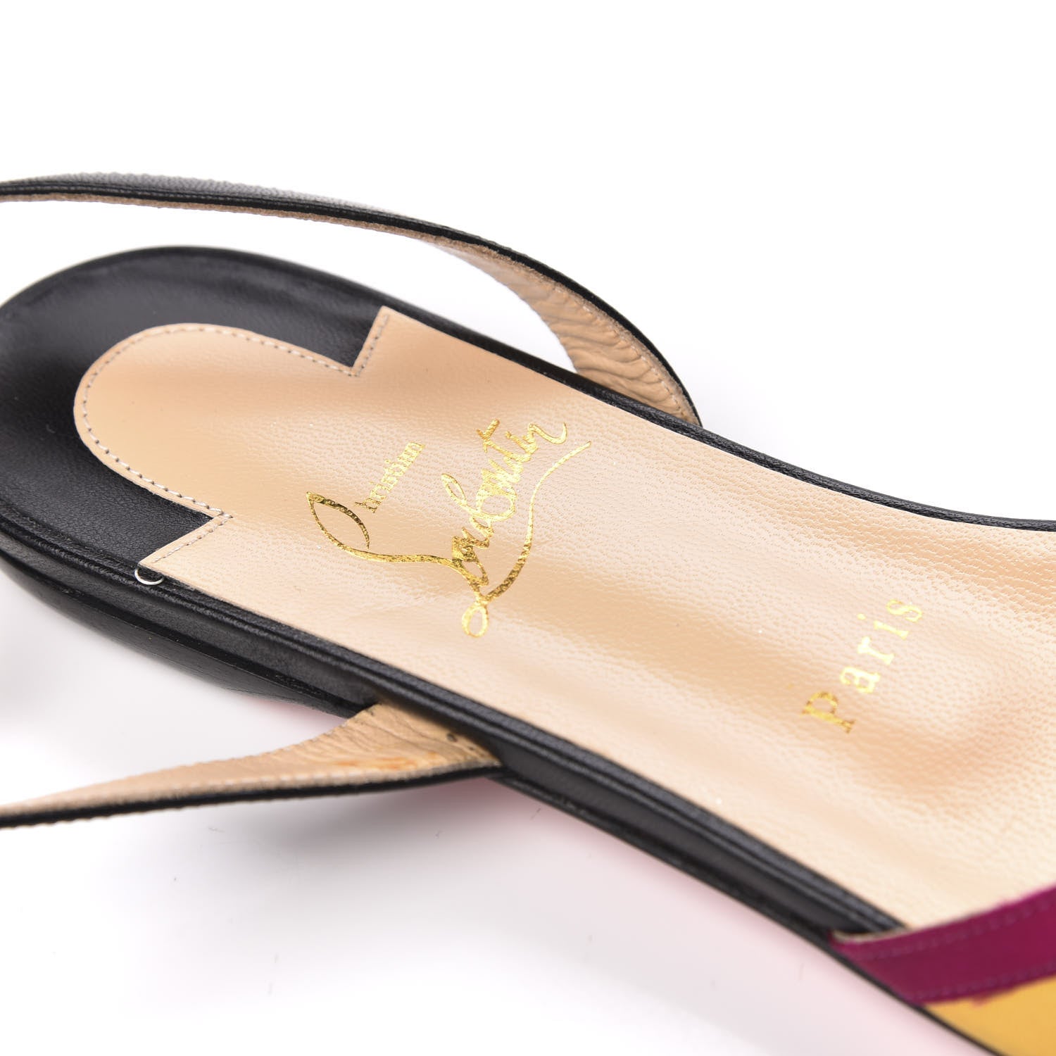 Christian Louboutin Shiny Nappa Naseeba Flat Sandals 37 Black Multicolor 7 of 9