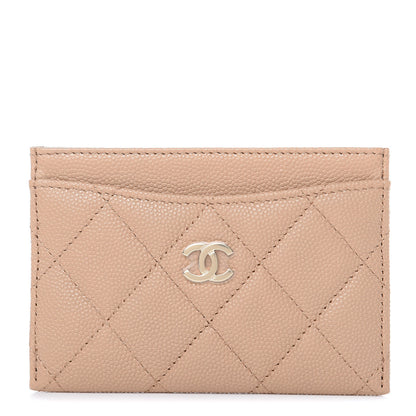 Chanel Caviar Quilted Card Holder Beige 1 of 9