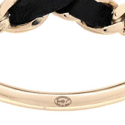 Chanel Lambskin Chain CC Round Brooch Black Gold 4 of 5