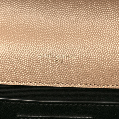 Saint Laurent Grain De Poudre Medium Monogram Kate Satchel Dark Beige 7 of 10