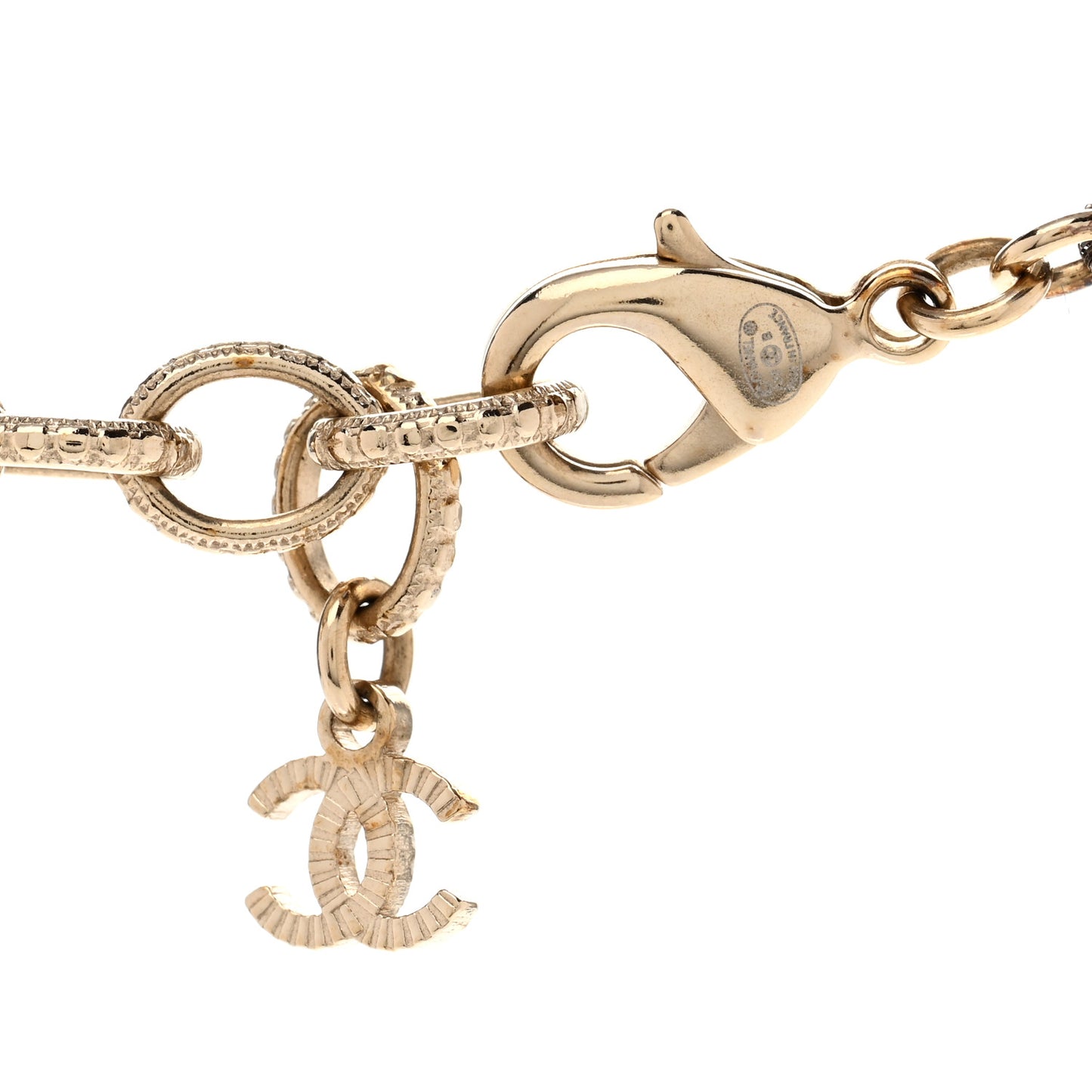Pearl Crystal CC Short Necklace Gold Gold