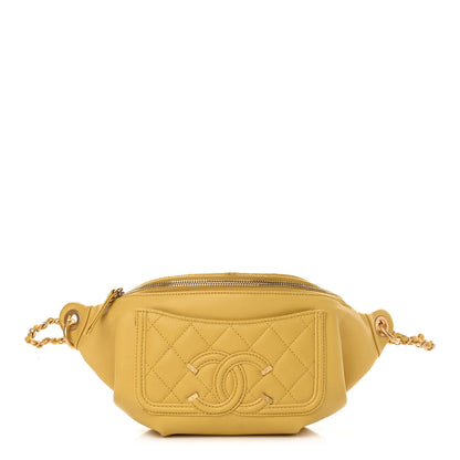 Chanel Caviar Quilted Filigree Waist Bag Yellow 1 of 15