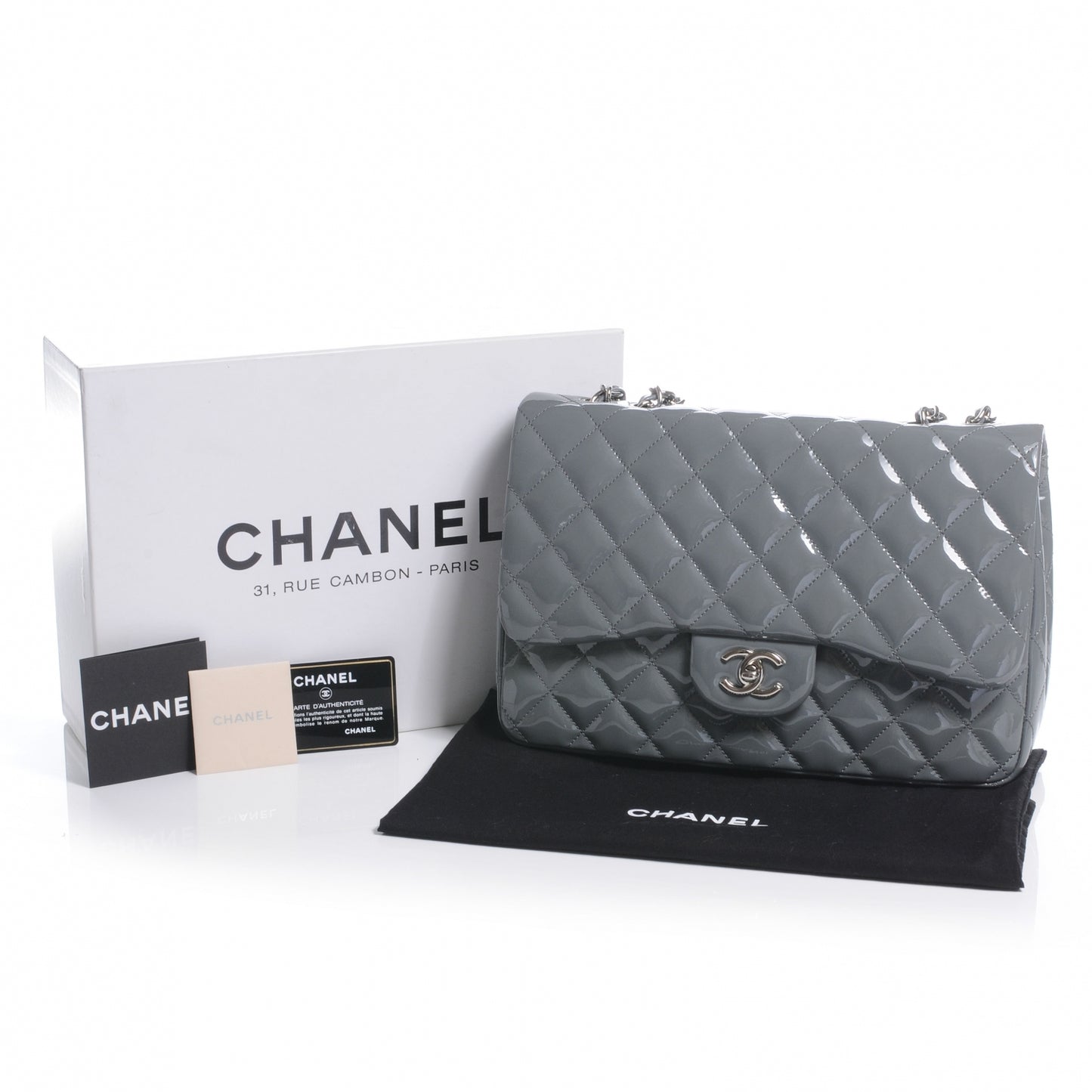 Patent Jumbo Single Flap Grey