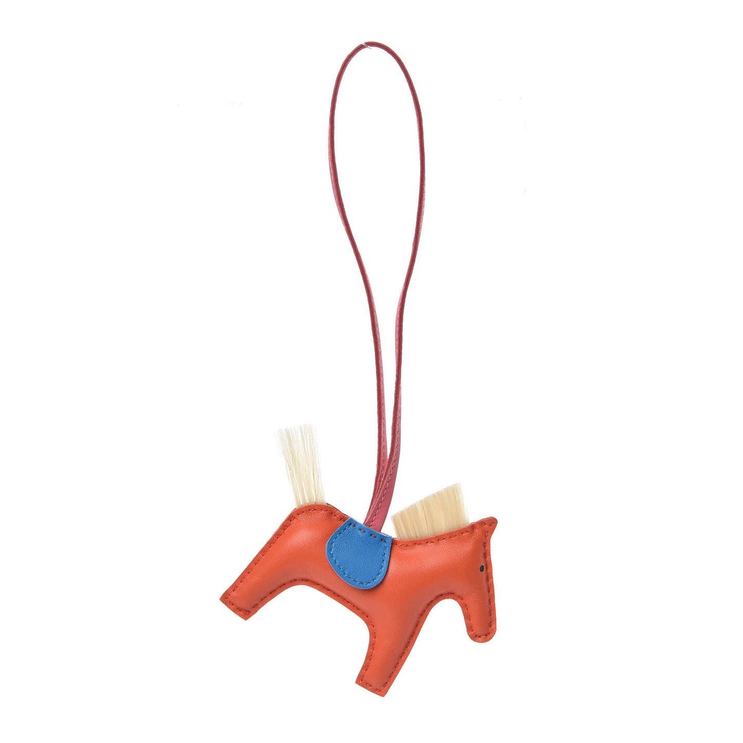 Milo Lambskin Horsehair Grigri Rodeo Horse Bag Charm PM Orange Poppy Bleu Zanzibar Rose Azalee