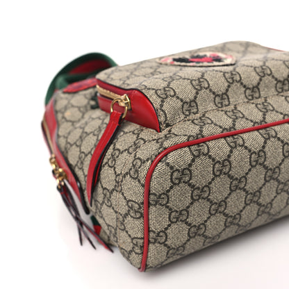 Gucci GG Supreme Monogram Web Kingsnake Heart Embroidered Small Day Backpack Red 9 of 10