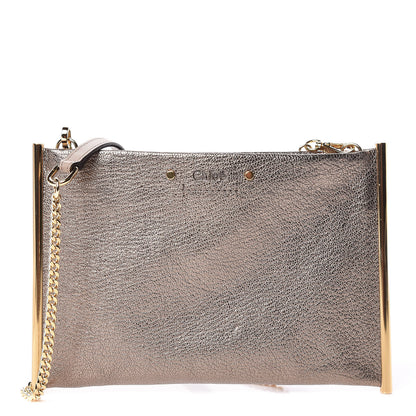 Chloe Metallic Calfskin Mini Roy Chain Pouch Bronze 1 of 10