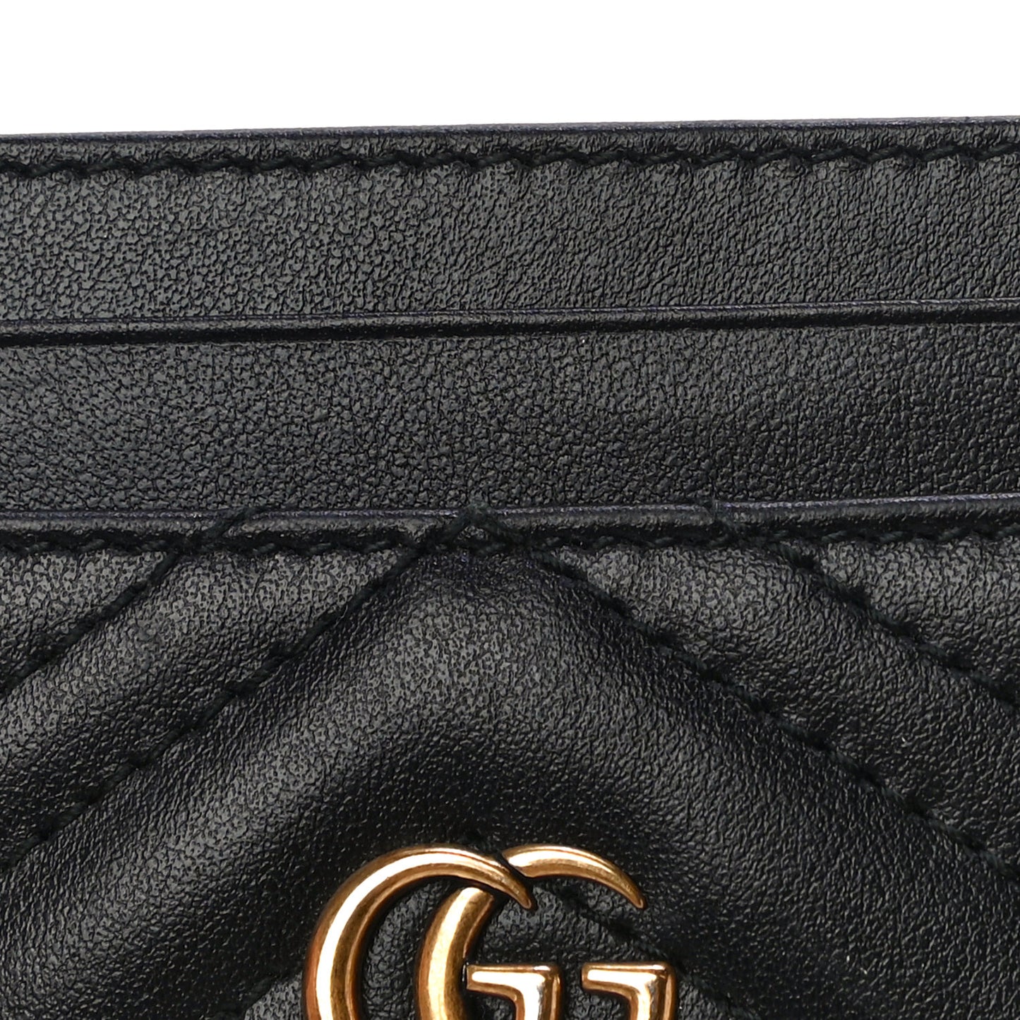 Calfskin Matelasse GG Marmont Card Holder Black