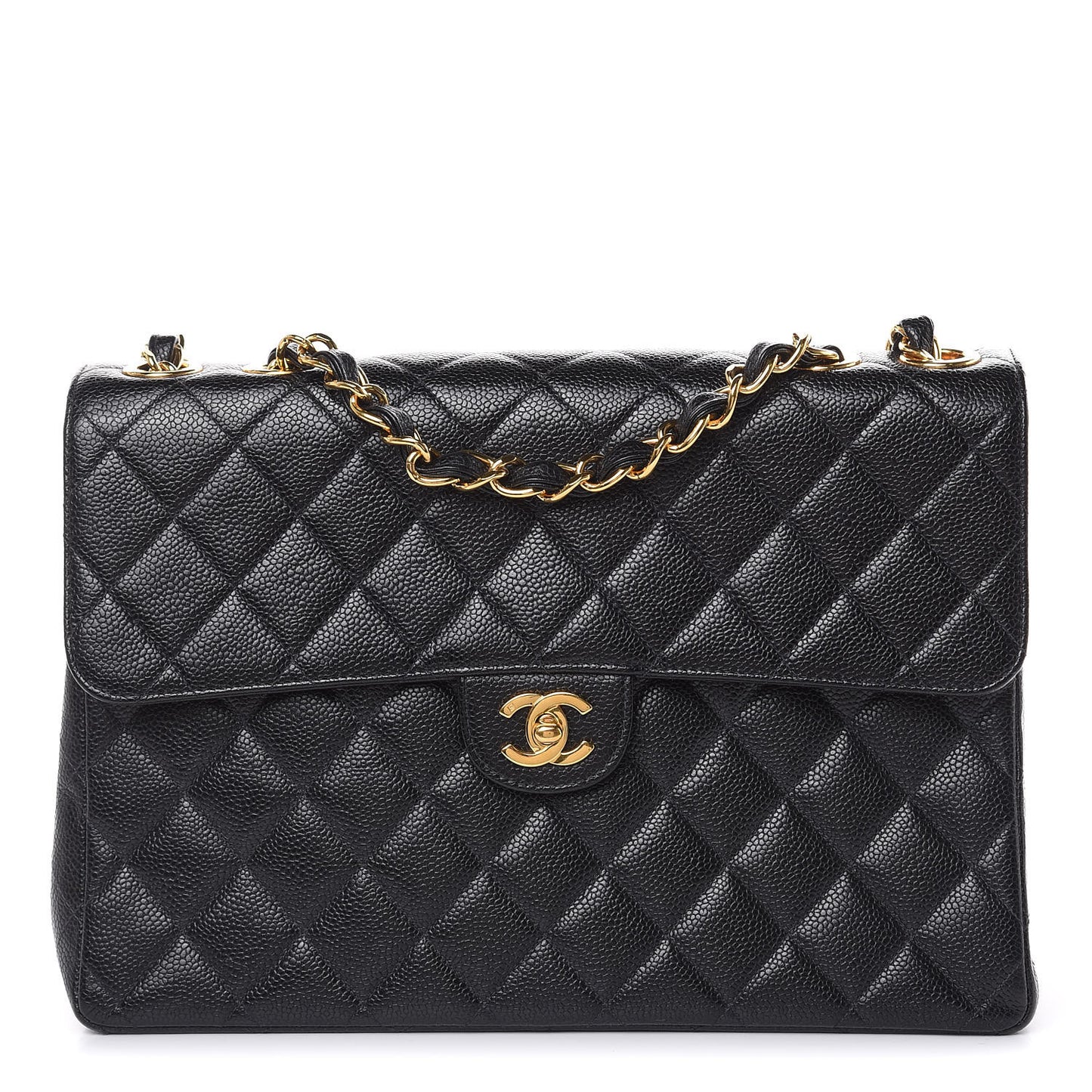 Caviar Quilted Jumbo Single Flap Black