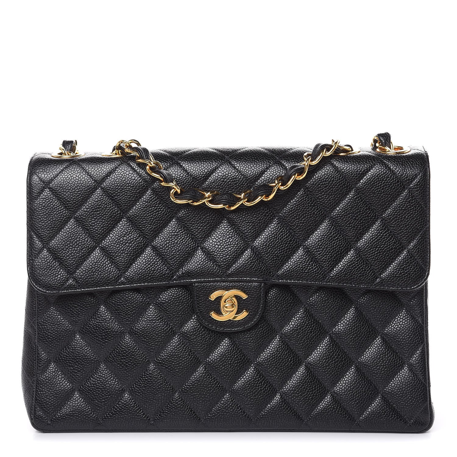 Chanel Caviar Quilted Jumbo Single Flap Black 1 of 10