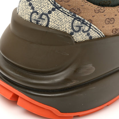 Gucci GG Supreme Monogram Mix Monogram Womens Rhyton Sneakers 40 Bordeaux Beige Ebony 8 of 10
