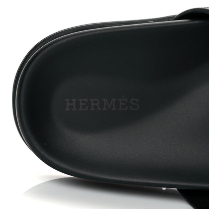 Hermes Calfskin Womens Chypre Sandals 38 Black 7 of 9