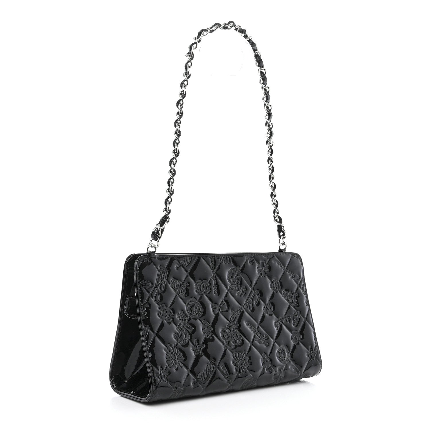 Chanel Patent Calfskin Lucky Symbols Pochette Black 3 of 11