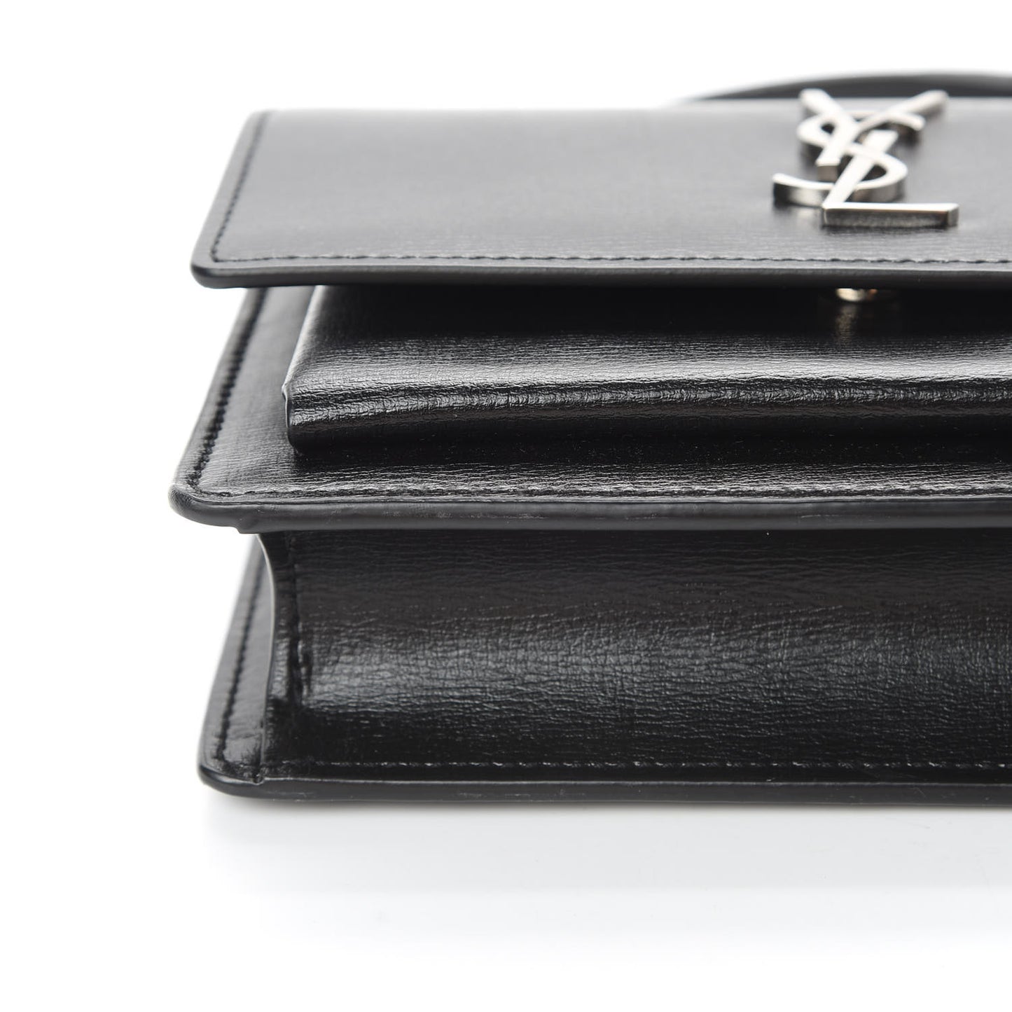 Calfskin Monogram Sunset Chain Wallet Black