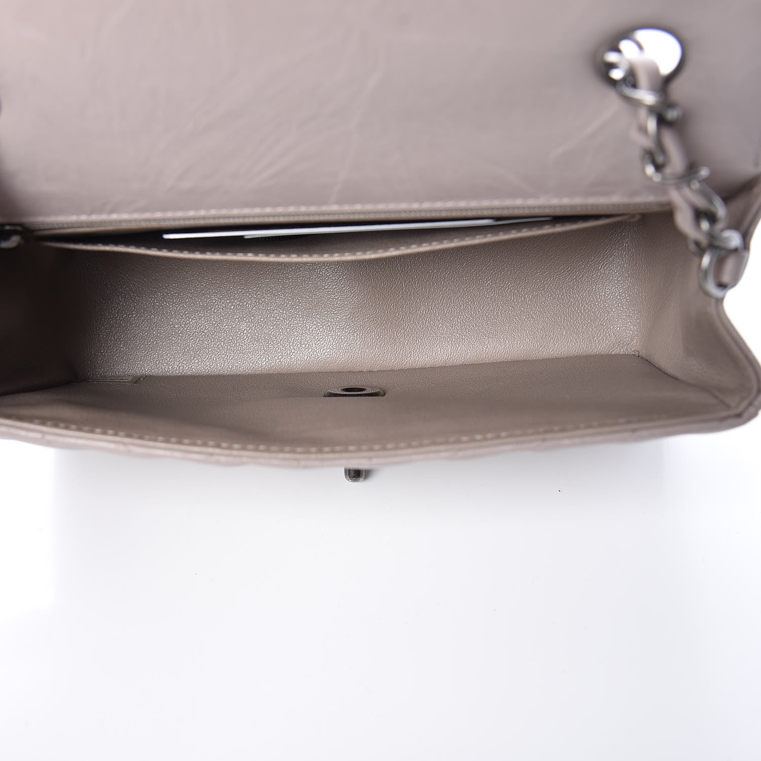 Chanel Iridescent Calfskin Chevron Quilted Mini Rectangular Flap Grey 5 of 10