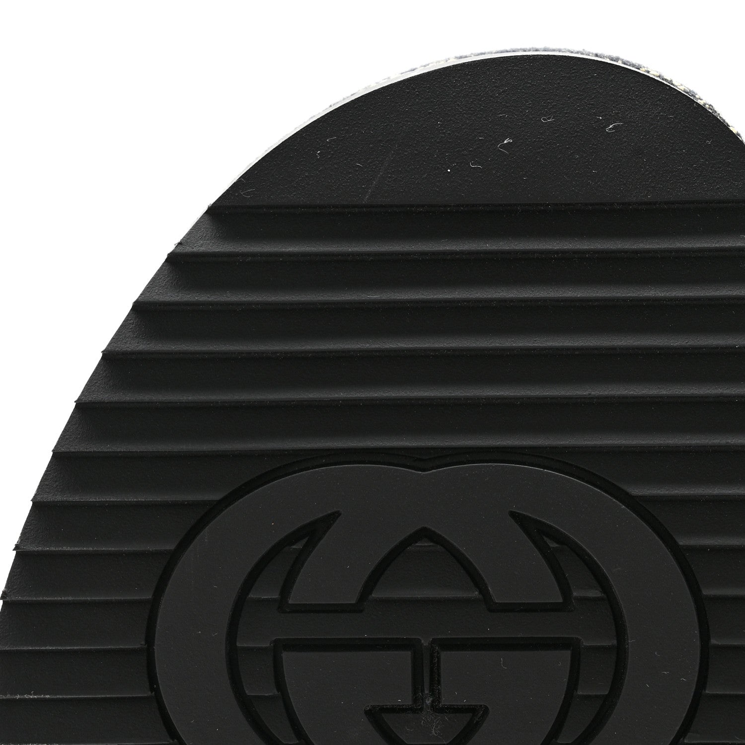 Gucci Jacquard Black Denim GG Monogram Angelina Platform 55mm Slide Sandals 38 Black Ivory 8 of 9