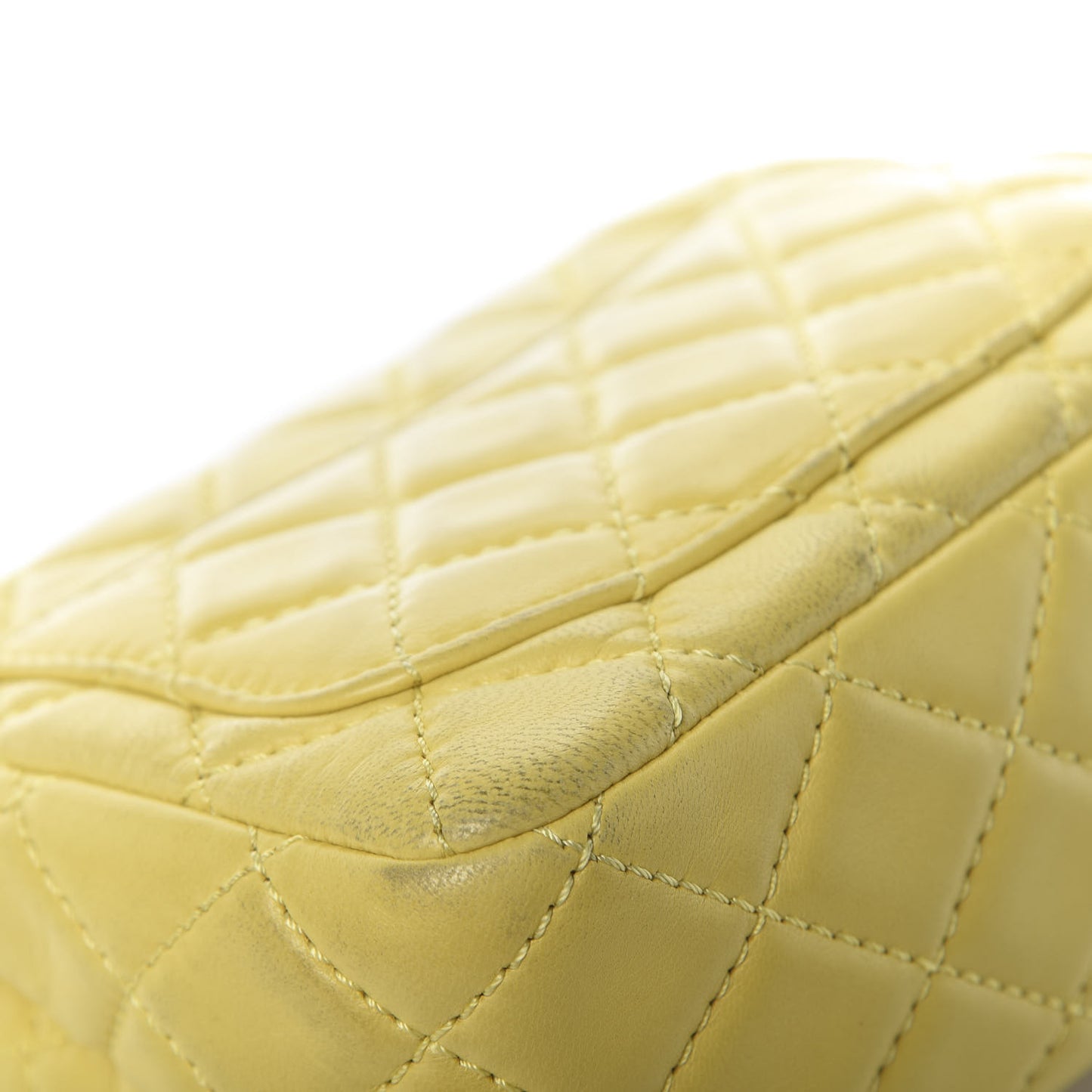 Lambskin Quilted Mini Square Flap Yellow