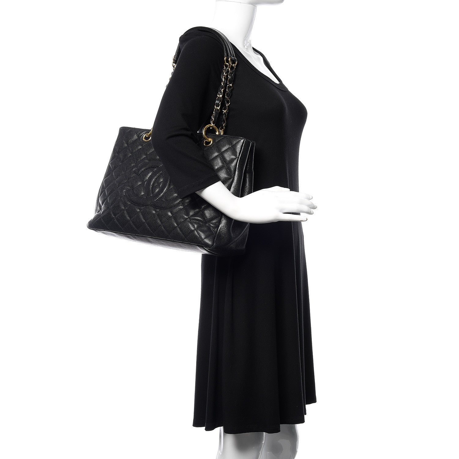 Chanel Caviar Quilted Grand Shopping Tote GST Black 2 of 11