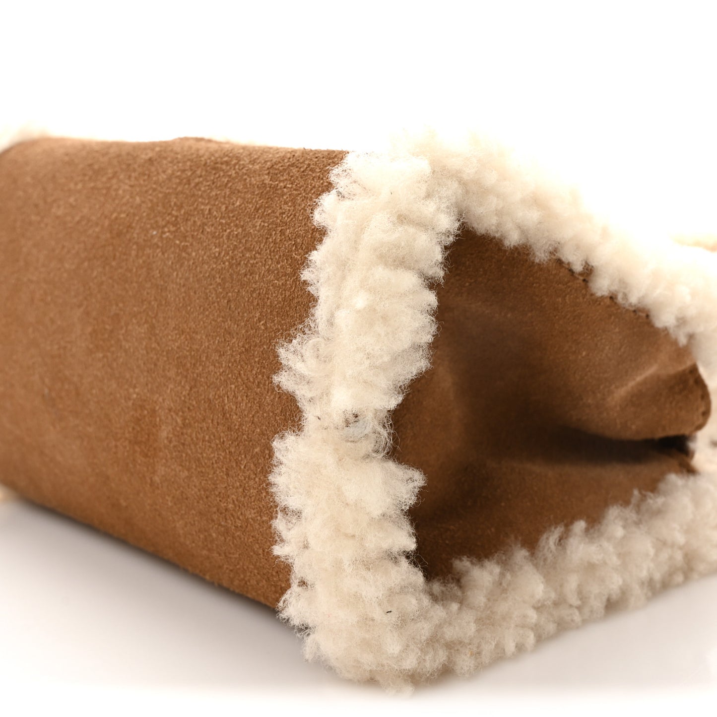 X UGG Suede shearling Small Shopping Bag Chestnut