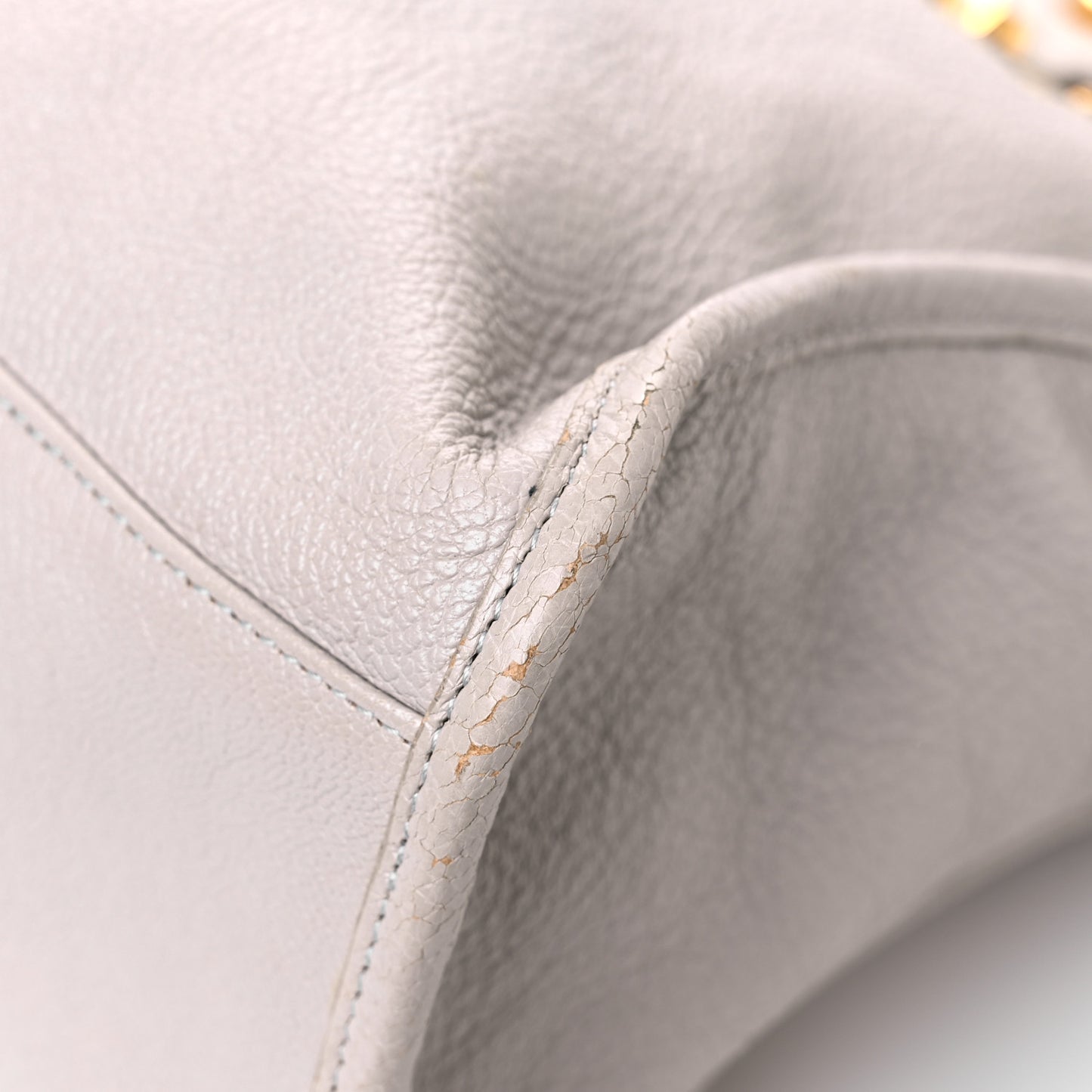 Chevre Gold Metallic Edge Hardware City Gris Clair Gris Perle