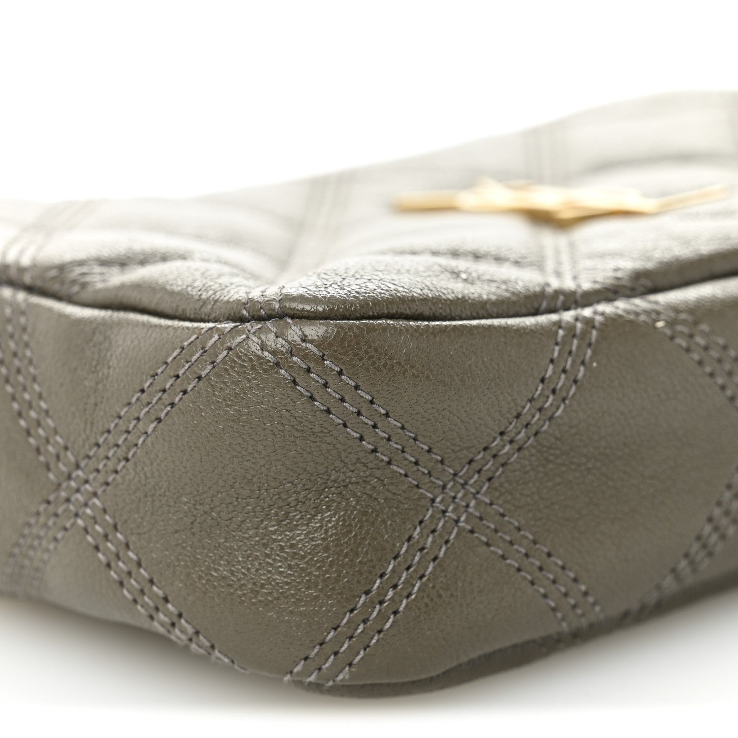 Saint Laurent Grained Lambskin Quilted Mini Becky Double Zip Bag Taupe 11 of 13
