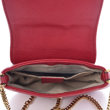 Gucci Pebbled Calfskin Small 1973 Chain Shoulder Bag Red 6 of 10