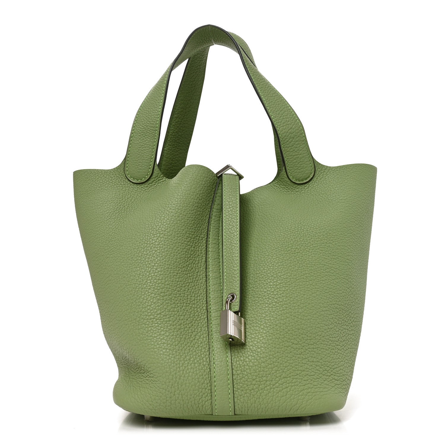 Hermes Taurillon Clemence Picotin Lock 22 MM Vert Criquet 1 of 10