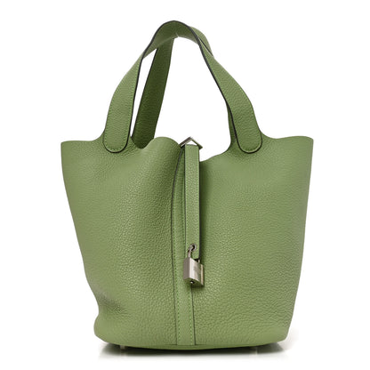 Hermes Taurillon Clemence Picotin Lock 22 MM Vert Criquet 1 of 10