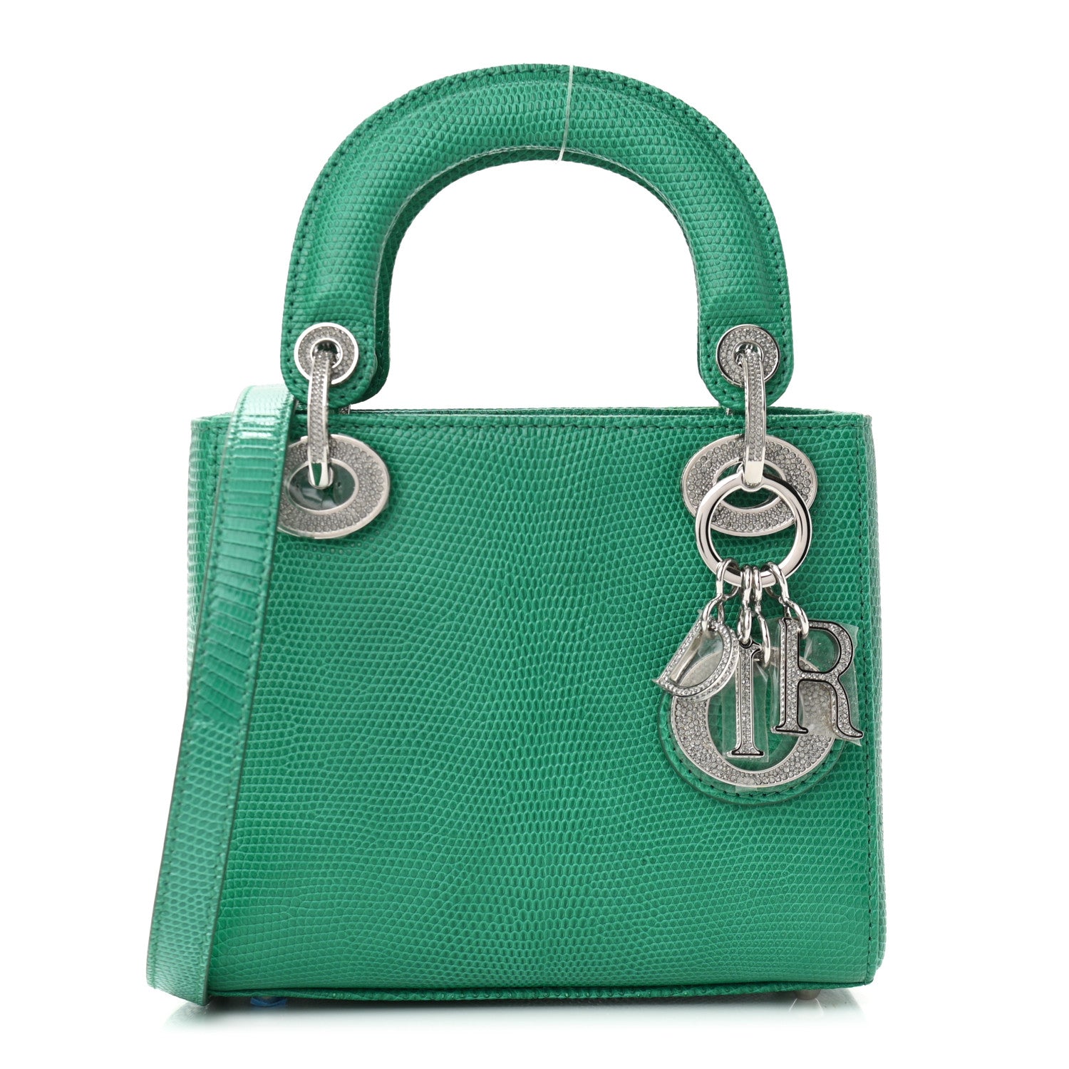 Christian Dior Lizard Swarovski Crystal Mini Lady Dior Green 1 of 11