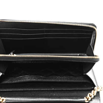 Chanel Caviar Quilted Boy Phone Holder Wallet On Chain Black 5 of 14