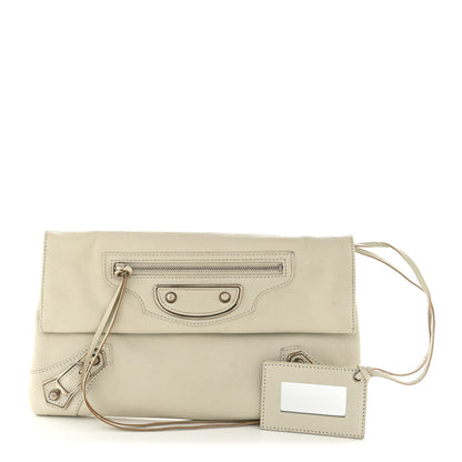 Balenciaga Chevre Silver Metallic Edge Hardware Envelope Clutch Gris Glace 3 of 15