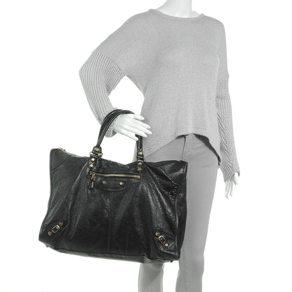 Balenciaga Agneau Giant 12 Gold Hardware Weekender Black 2 of 8