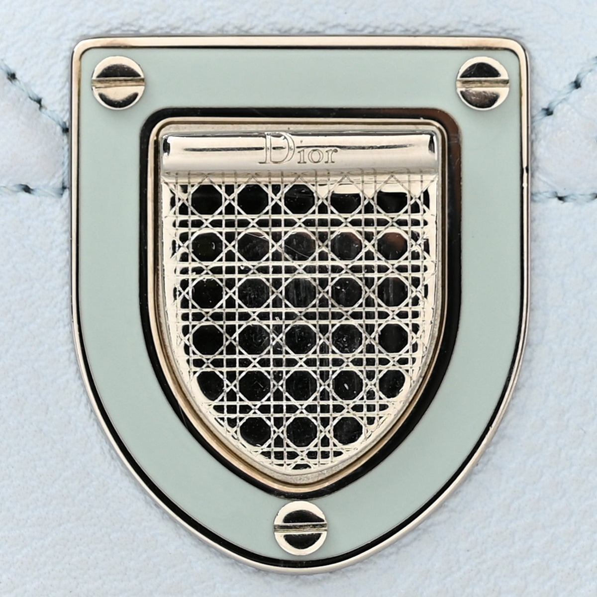 Christian Dior Grained Calfskin Diorama Croisiere Chain Wallet Light Blue 12 of 14