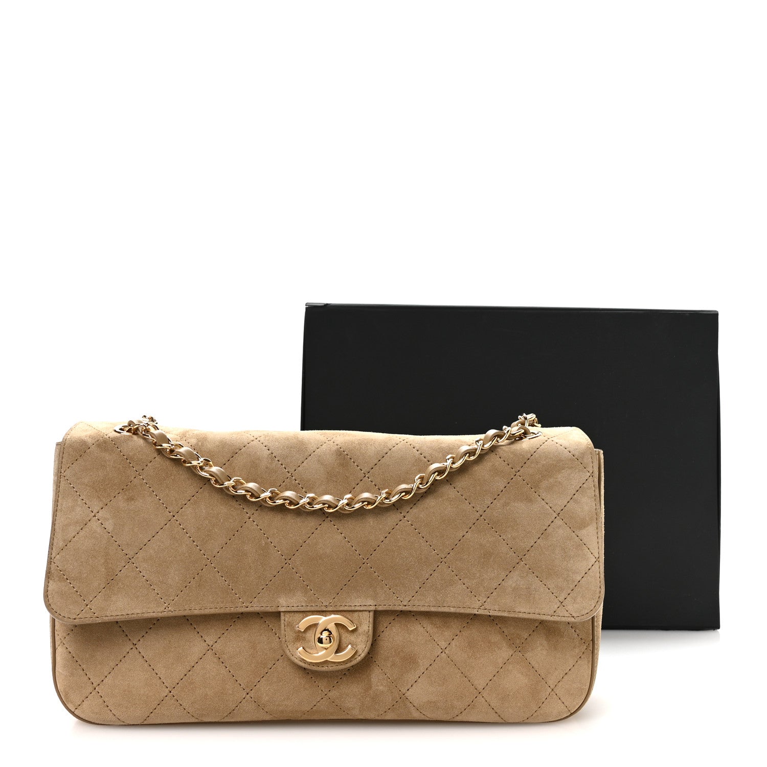 Chanel Suede Calfskin Small Souplissimo Maxi Flap Dark Beige 11 of 11
