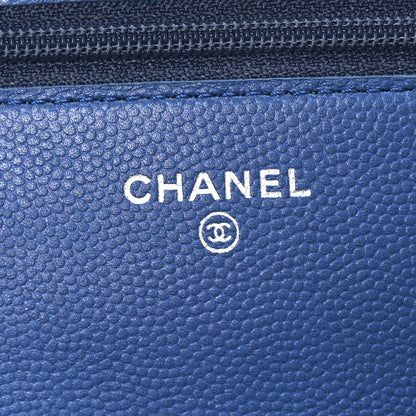 Chanel Caviar Sevruga Wallet on Chain WOC Blue 6 of 11