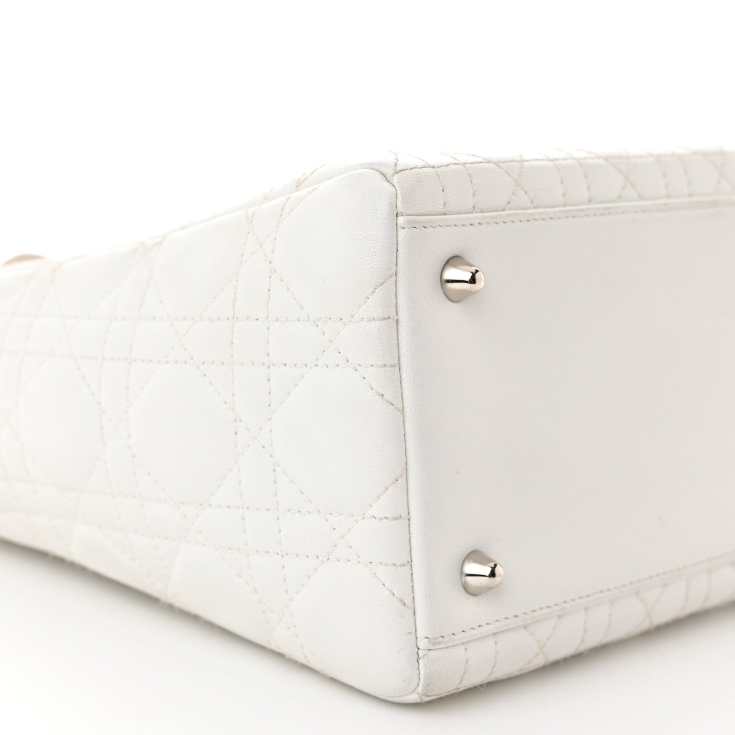 Christian Dior Lambskin Cannage Medium Lady Dior White 9 of 17
