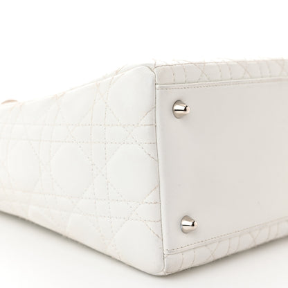 Christian Dior Lambskin Cannage Medium Lady Dior White 9 of 17