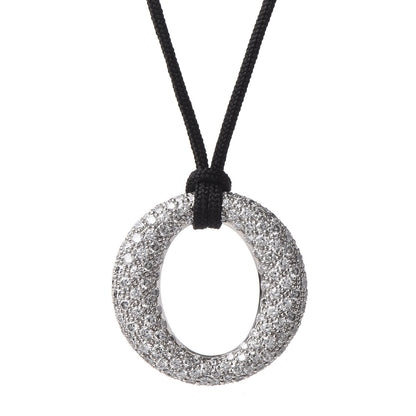 Tiffany Platinum Silk Diamond Small Elsa Peretti Sevillana Pendant Necklace 4 of 6